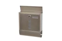 Moderner Edelstahl-Briefkasten mit Zeitungsfach und Sichtfenster