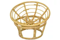 Handgefertigter Papasan Rattansessel mit Kissen – Ø 80/100/110 cm – Beige