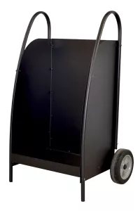 Kaminholzregal auf Rollen aus Metall Schwarz – stabil & modern – 61x46x94 cm