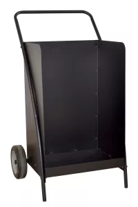 Kaminholzwagen aus Metall – Schwarz pulverbeschichtet, rollbar mit Griff