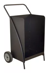 Kaminholzwagen aus Metall – Schwarz pulverbeschichtet, rollbar mit Griff