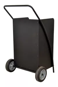 Kaminholzwagen aus Metall – Schwarz pulverbeschichtet, rollbar mit Griff