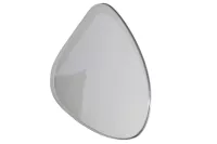 Moderner Wandspiegel in Silber, 52x63 cm, Metallrahmen, organische Form, elegantes Design
