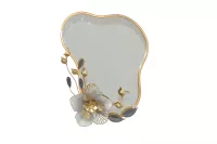 Romantischer Wandspiegel Gold mit Blumen Metallrahmen Vintage Flur 50x65 cm