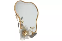 Romantischer Wandspiegel Gold mit Blumen Metallrahmen Vintage Flur 50x65 cm
