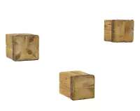 3er Wandregal-Set aus Tannenholz mit Metallrahmen Rustikaler Stil