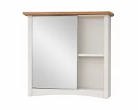 Spiegel-Hängeschrank Weiß/Holzoptik – Badschrank mit Spiegeltür & Stauraum