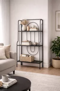 Metallregal Standregal schwarz – 3 Gitterablagen, 120 cm hoch