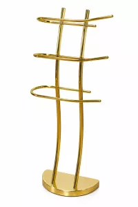 Handtuchhalter in Messingoptik – Moderner Stand-Handtuchhalter mit 3 Armen