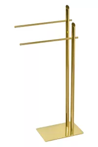 Handtuchhalter Stand 91 cm – Freistehend in Messingoptik mit 2 Handtuchstangen