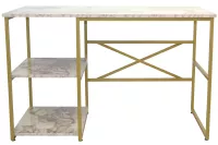 Edler Schreibtisch mit Tischpllatte in Marmoroptik 120x60 cm 