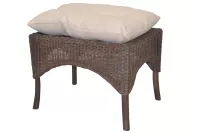 Rattanhocker, Fußhocker, handgeflochten, mit Kissenauflage, braun