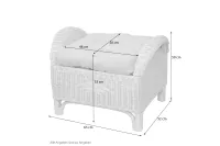 Rattanhocker, Fußhocker, handgeflochten, mit Kissenauflage, braun