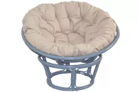 Papasansessel, Relaxsessel aus Rattan handgearbeitet, Ø 100cm, grau