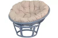 Papasansessel, Relaxsessel aus Rattan handgearbeitet, Ø 100cm, grau
