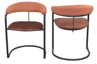 Moderner Polsterstuhl, Esszimmerstuhl mit Armlehnen, Freischwinger, braun