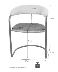 Moderner Polsterstuhl, Esszimmerstuhl mit Armlehnen, Freischwinger, braun