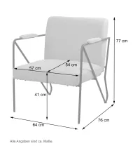 Polstersessel mit Armlehnen im trendingen Retrostyle, grau