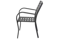 Moderner Gartenstuhl aus Metall, komplett schwarz