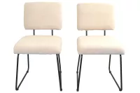 Moderne Schwingstühle, Esszimmerstühle im 2er-Set, beige