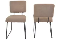 Modernes Esszimmerstuhl-Set (2 Stk.) in Braun mit Komfortpolster & Metallgestell