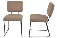Modernes Esszimmerstuhl-Set (2 Stk.) in Braun mit Komfortpolster & Metallgestell