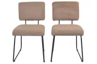Modernes Esszimmerstuhl-Set (2 Stk.) in Braun mit Komfortpolster & Metallgestell