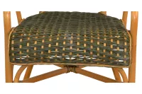 Rattansessel aus Naturmaterial – handgeflochten, mit Armlehnen, Honigfarben & Schlammgrün
