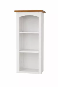Badmöbel Set 3-tlg. Weiß/Natur Landhausstil – Waschbeckenunterschrank, Badschrank & Hängeregal