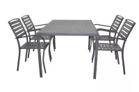 Moderne 5tlg. Gartenmöbel Sitzgruppe, komplett schwarz