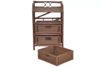 Rattanregal mit 3 Schubladen – Handgeflochtene Kommode im Naturlook dunkelbraun