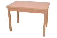5-tlg. Essgruppe Bucheoptik – ausziehbarer Esstisch + 4 Stühle mit Polsterung Beige