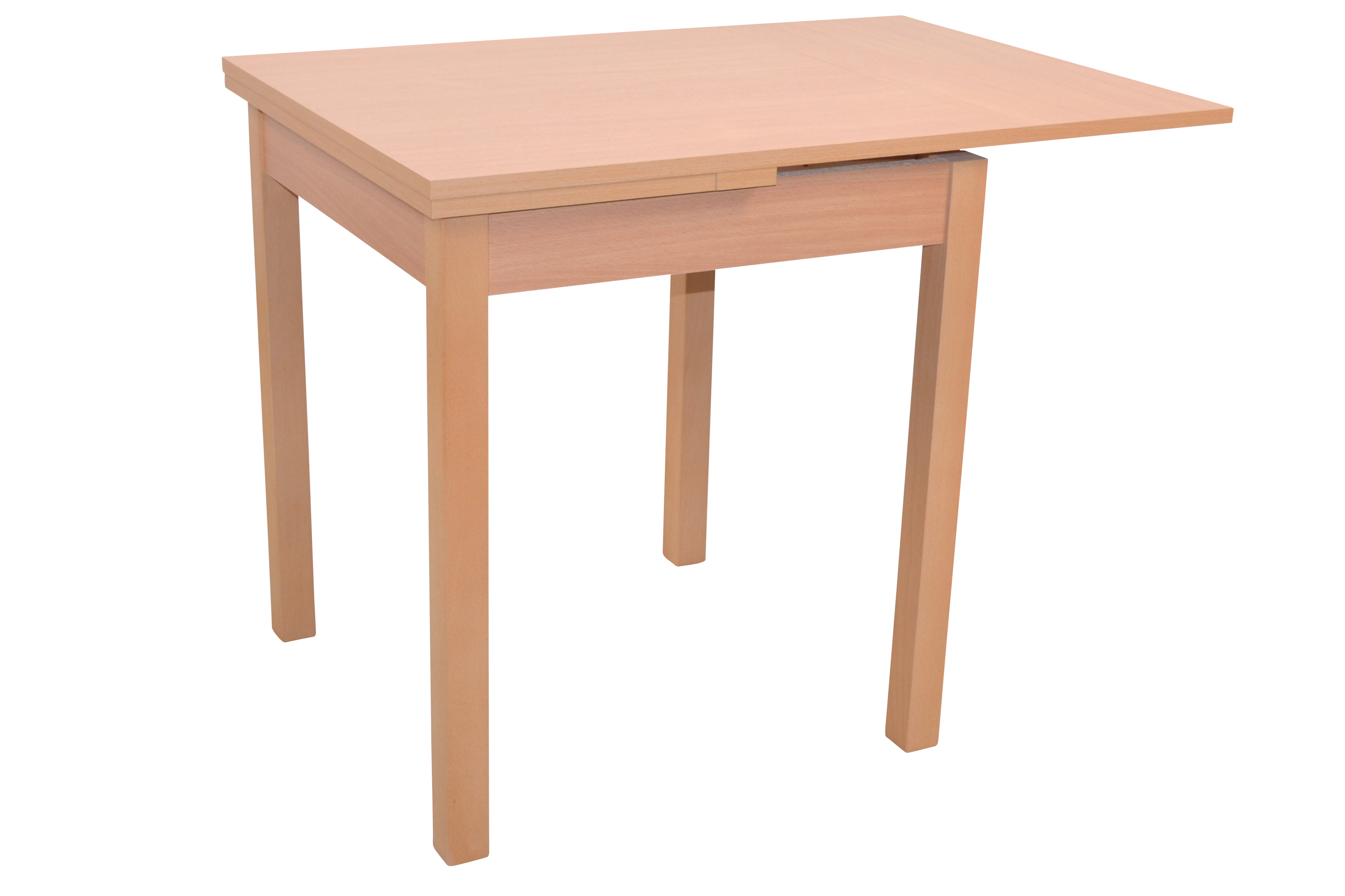 Essgruppe 3-teilig in Bucheoptik mit 2 Polsterstühlen Schoko – Tisch ausziehbar 67–127 cm