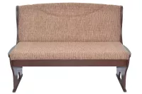 2 Sitzer Küchenbank mit Truhenfunktion, Nussbaum, Bezug cappuccino