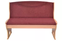2 Sitzer Küchenbank mit Truhenfunktion, Buche, Bezug bordeaux