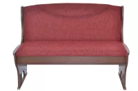 2 Sitzer Küchenbank mit Truhenfunktion, Nussbaum, Bezug bordeaux