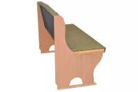 2 Sitzer Küchenbank mit Truhenfunktion, Buche, Bezug olive grün