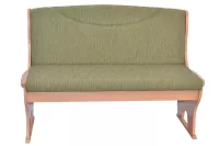 2 Sitzer Küchenbank mit Truhenfunktion, Buche, Bezug olive grün