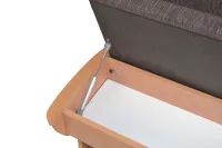 2 Sitzer Küchenbank mit Truhenfunktion, Buche, Bezug schoko