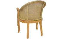 Handgefertigter Rattansessel im Landhausstil – Massivholz, beige, komfortabel