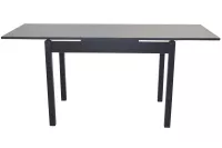 Auszugs-Esstisch in Schwarz – Massivholzgestell Buche, schwarz, 2 Ansteckplatten, pflegeleichte Melaminoberfläche