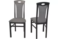 Esszimmerstuhl 2er Set – Gestell Schwarz aus Massivholz, Bezüge Anthrazit, modern & bequem
