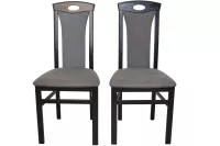 Esszimmerstuhl 2er Set – Gestell Schwarz aus Massivholz, Bezüge Anthrazit, modern & bequem
