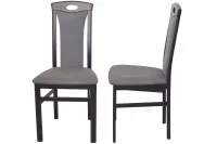 Esszimmerstuhl 2er Set – Gestell Schwarz aus Massivholz, Bezüge Anthrazit, modern & bequem