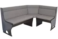 Attraktive Eckbank mit Stauraum, Schenkel 165x125 cm, schwarz, Bezug anthrazit