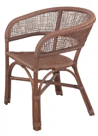 Schöner Rattansessel, Rattanstuhl handgeflochten, mit Armlehnen, braun