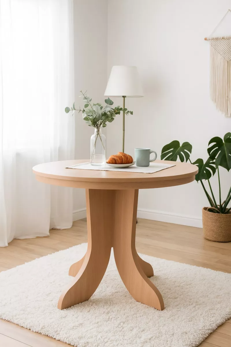 Eleganter Esstisch Ø90 cm in Buche – rund, ausziehbar & alltagstauglich für 4–6 Personen