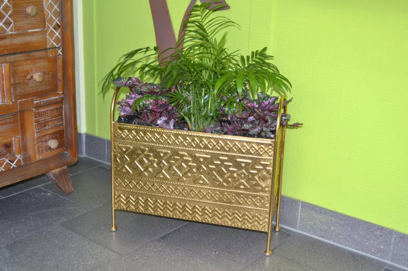 3-tlg. goldfarbenes Blumentopf-Set 