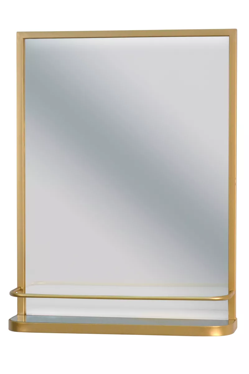 Schöner Wandspiegel aus Metall, mit Ablage, gold