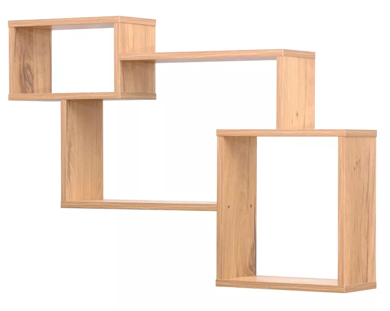 Modernes Wandregal aus Holz, eiche